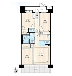 コスモ川口シムズ・スクエア 3LDKの間取図画像