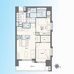 ダイアパレスグランデージ板橋 2LDKの間取図画像