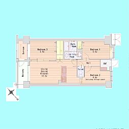 ラミーユ浦和ハイライズファーストキャッスル 3LDKの間取図画像