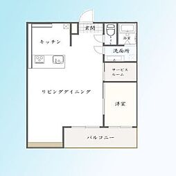 パークタウン川口青木公園 1SLDKの間取図画像