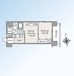 日神デュオステージ蕨 1DKの間取図画像