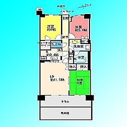 グランシンフォニア戸田公園 3SLDKの間取図画像