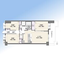 ローヤルシティ浦和前地第二 3LDKの間取図画像