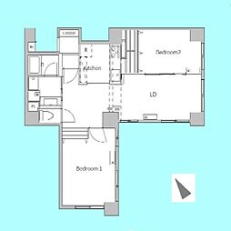 東急ドエルスカイマークタワー川口 2LDKの間取図画像