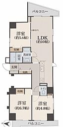 レガリアシティ北千住グランコート 3LDKの間取図画像