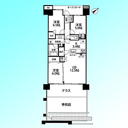 プラウドシティ浦和ガーデンコート・サウス 3LDKの間取図画像