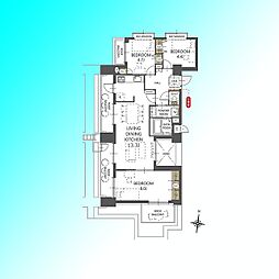 ライオンズマンション川口中青木第2 3LDKの間取図画像
