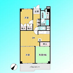 ハイラーク浦和 3DKの間取図画像