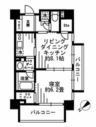 東急田園都市線 池尻大橋駅 徒歩7分の賃貸マンション 14階1LDKの間取り