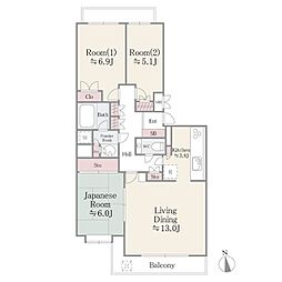 パークハイム鷺沼一丁目 3LDKの間取図画像