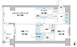 ガーデニエール砧レジデンス 1SLDKの間取図画像