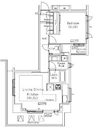 パークアクシス代官山 1LDKの間取図画像