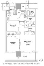 JIYUGAOKA MUSE SQUARE THE RESI 2LDKの間取図画像
