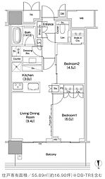 JIYUGAOKA MUSE SQUARE THE RESI 2LDKの間取図画像