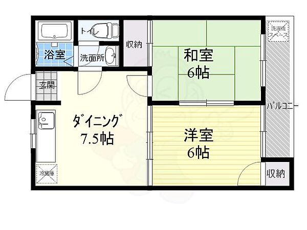 エスポワールB棟 102｜東京都三鷹市新川３丁目(賃貸アパート2DK・1階・40.42㎡)の写真 その2