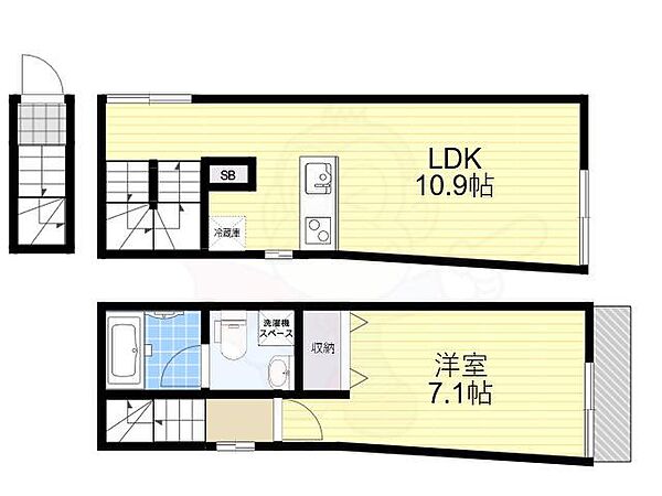 グランエッグス三鷹 11｜東京都三鷹市下連雀３丁目(賃貸アパート1LDK・2階・47.93㎡)の写真 その2