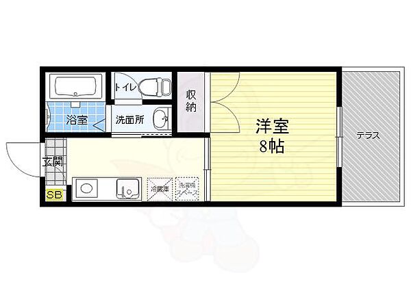 アルビレオY ｜東京都武蔵野市西久保１丁目(賃貸アパート1K・1階・24.30㎡)の写真 その2