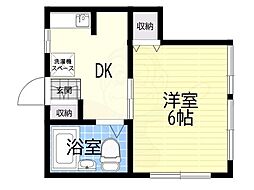 ハイムシオン 1Kの間取図画像