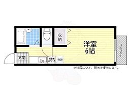 メゾン三鷹台 1Kの間取図画像