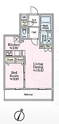 アイルプレミアム東京上石神井 1LDKの間取図画像