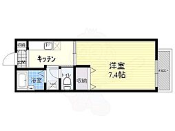 カサ・アンヘル 1Kの間取図画像