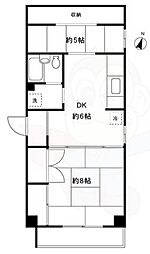 D-Rホームズミタカ1 1DKの間取図画像