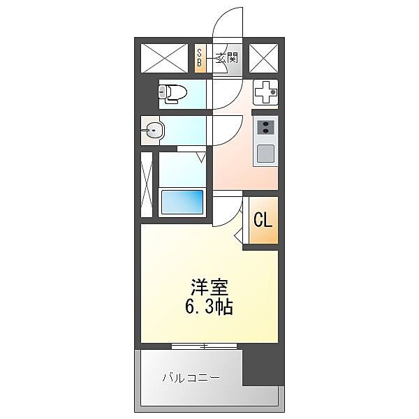 プレサンス神崎川ファインブレス ｜大阪府大阪市淀川区三津屋北2丁目(賃貸マンション1K・6階・22.65㎡)の写真 その2