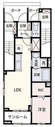 NEW DeFI III 1LDKの間取図画像