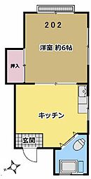 鴫原ビル 1Kの間取図画像