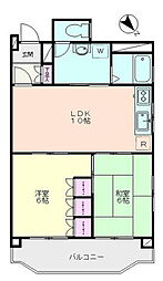 平和コーポ 2LDKの間取図画像