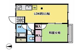 コーポトノヅカ 1LDKの間取図画像
