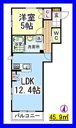グランヴィラ 1LDKの間取図画像