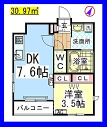 ＡＦ　クレアドルーン[ヘーベルメゾン] 1階
