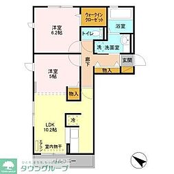 エスペランサ 2LDKの間取図画像