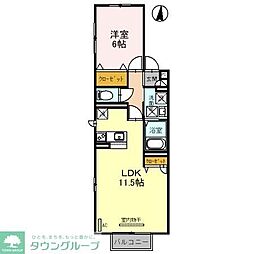 プレミールB 1LDKの間取図画像