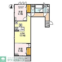 リヴェール・パルコ 2LDKの間取図画像