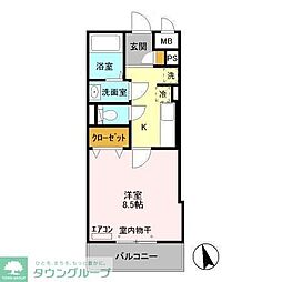 ロイヤルフレア・M 1Kの間取図画像