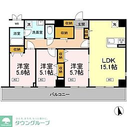 カスタリア西船橋II 3LDKの間取図画像