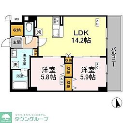カスタリア西船橋II 2LDKの間取図画像