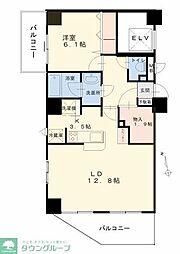 オアシスF 1LDKの間取図画像