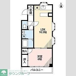 サンライズビル 1LDKの間取図画像