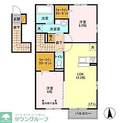 セントラル 2LDKの間取図画像