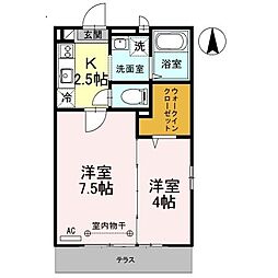 サニーフラット 2Kの間取図画像