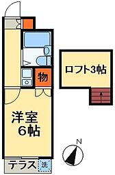 流山おおたかイースト 1Kの間取図画像