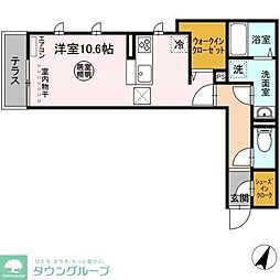 ルミールおおたか ワンルームの間取図画像