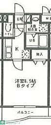 シャルム南流山弐番館 1Kの間取図画像