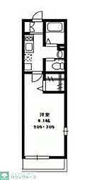フラットおおたかの森 1Kの間取図画像
