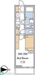 ウィンドテラス柏 1Kの間取図画像
