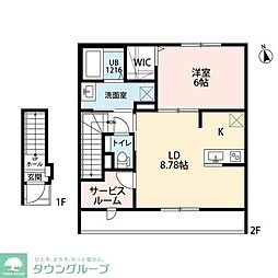 Amour Valle Fiume 1LDKの間取図画像