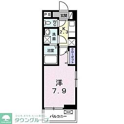 ソリヤエスティ2 1Kの間取図画像